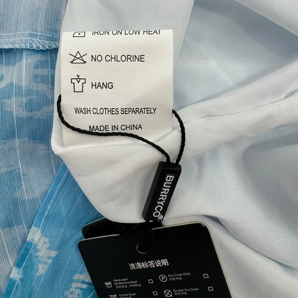 Burryco Tiered Maxi Dress Blue Size 6 NWT Boho Flowy Cocktail Wedding Romantic - Picture 8 of 9